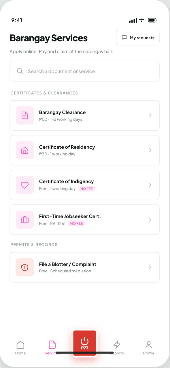 Browse services