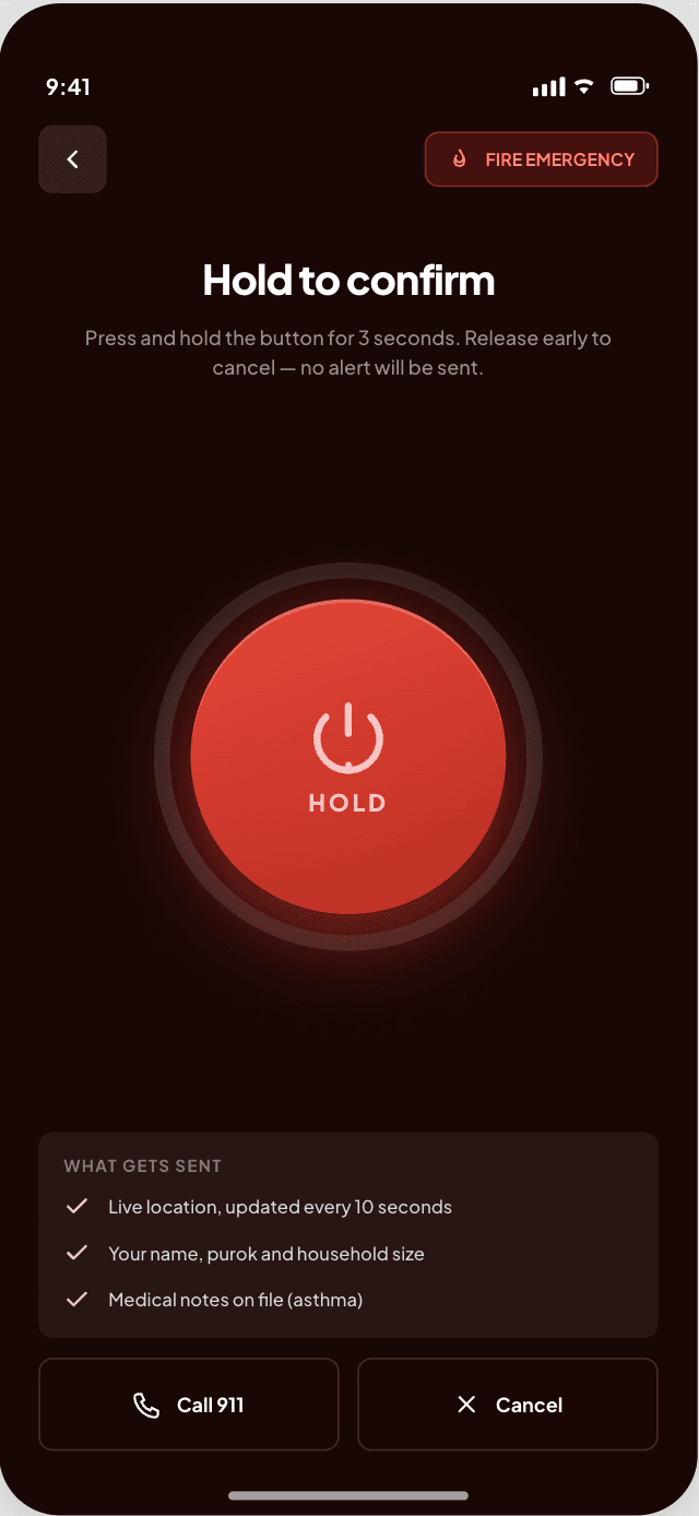 Hold to confirm